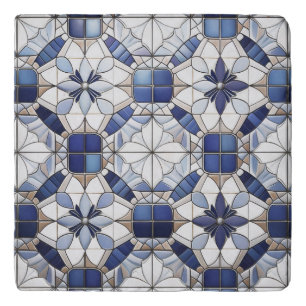 Mosaic Moroccan Tile Pattern#2 Blue White ID1078 Trivet