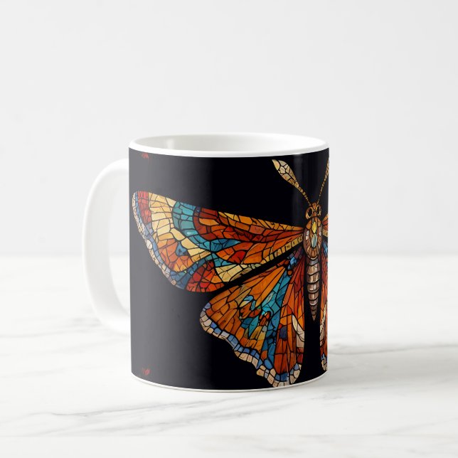 Mosaic Moth Butterfly   Coffee Mug (Front Left)