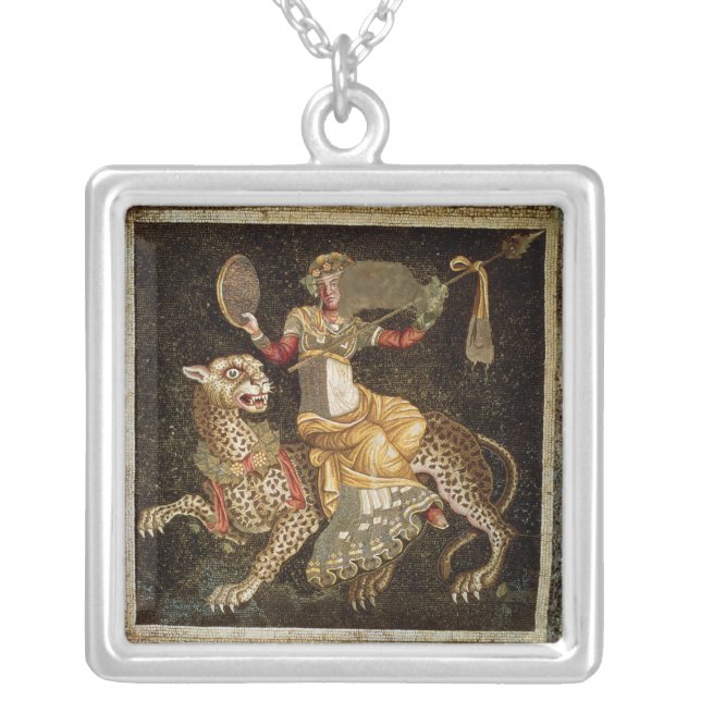 Mosaic of Dionysus riding a Leopard c.180 AD Silver Plated Necklace (Front)