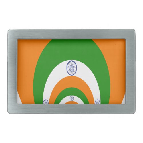 Mosaic of Majesty Indias Flag in a Kaleidoscope Belt Buckle