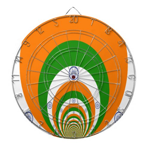 Mosaic of Majesty Indias Flag in a Kaleidoscope Dartboard