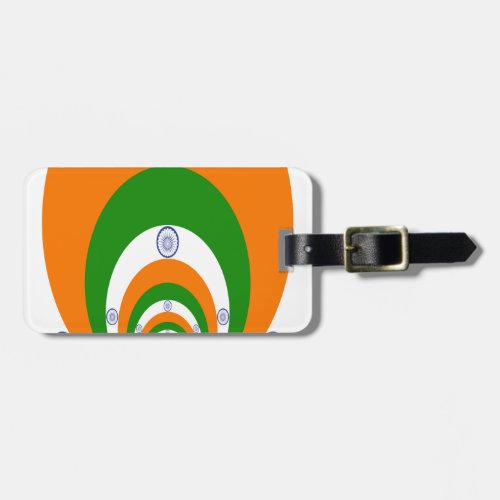 Mosaic of Majesty Indias Flag in a Kaleidoscope Luggage Tag