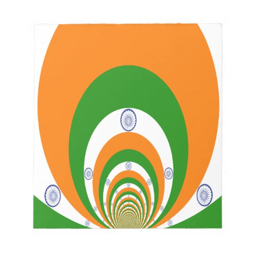 Mosaic of Majesty Indias Flag in a Kaleidoscope Notepad