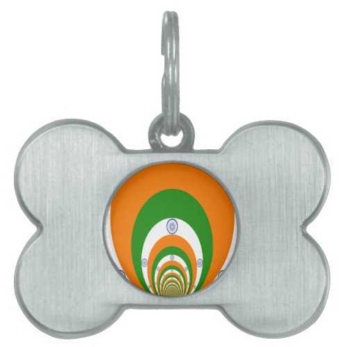 Mosaic of Majesty Indias Flag in a Kaleidoscope Pet Tag