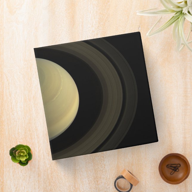 Mosaic Of Planet Saturn And Its Main Rings. 3 Ring Binder (In Situ)