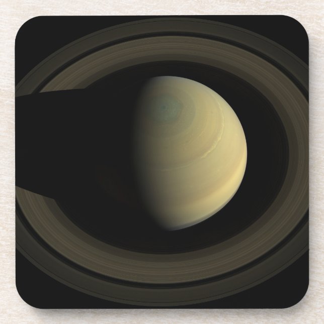 Mosaic Of Planet Saturn And Its Main Rings. Beverage Coaster (Front)