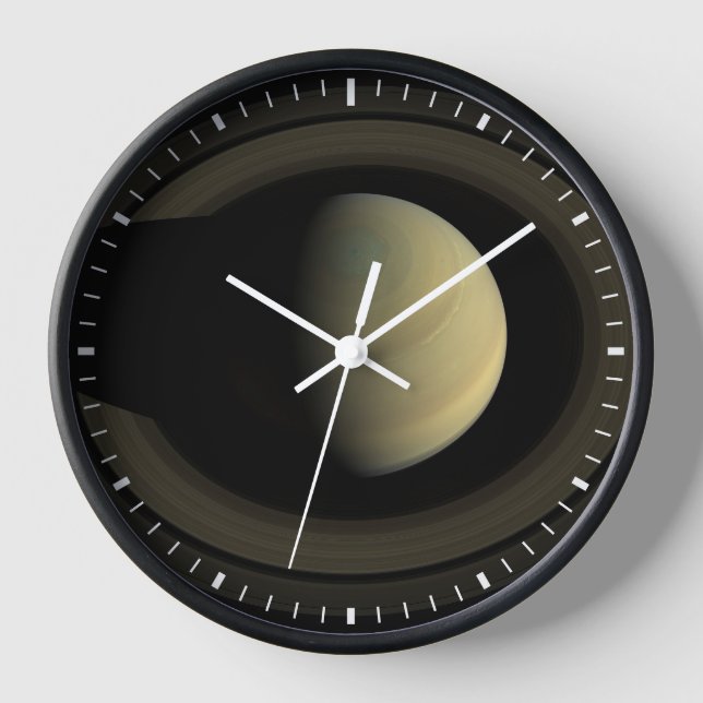 Mosaic Of Planet Saturn And Its Main Rings. Clock (Front)