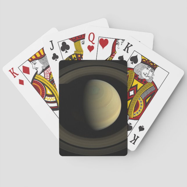 Mosaic Of Planet Saturn And Its Main Rings. Poker Cards (Back)
