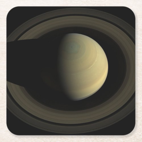 Mosaic Of Planet Saturn And Its Main Rings Square Paper Coaster