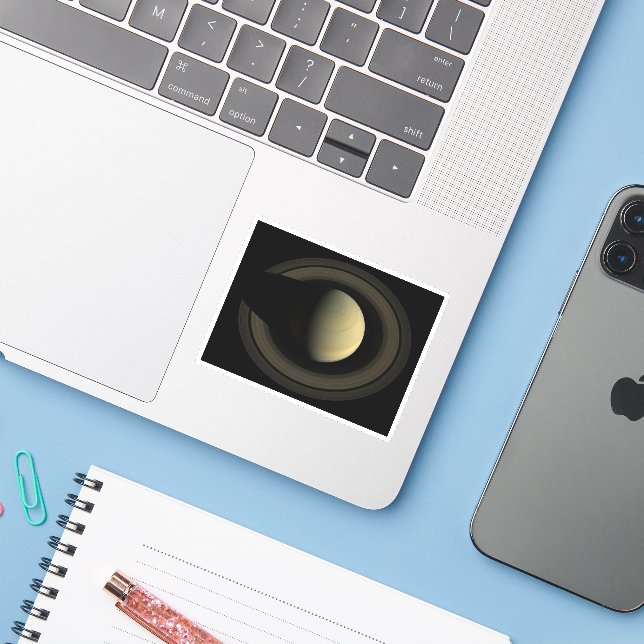 Mosaic Of Planet Saturn And Its Main Rings. Sticker (Laptop w/ iPhone)