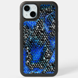 Mosaic of small convex in blue to gray and black iPhone 15 plus case