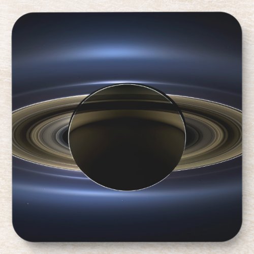 Mosaic Of The Saturn System Backlit By The Sun Beverage Coaster