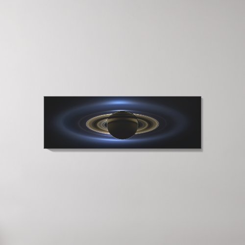 Mosaic Of The Saturn System Backlit By The Sun Canvas Print