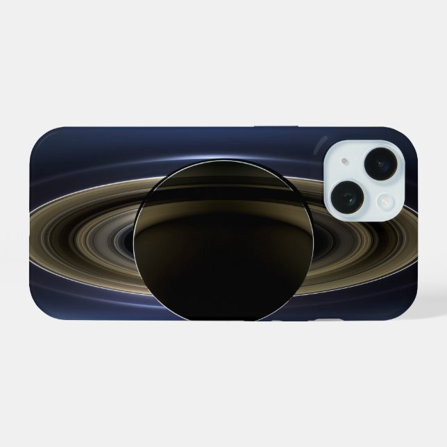 Mosaic Of The Saturn System Backlit By The Sun. iPhone 15 Case (Back Horizontal)
