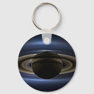 Mosaic Of The Saturn System Backlit By The Sun. Keychain