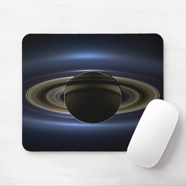 Mosaic Of The Saturn System Backlit By The Sun. Mouse Pad (With Mouse)
