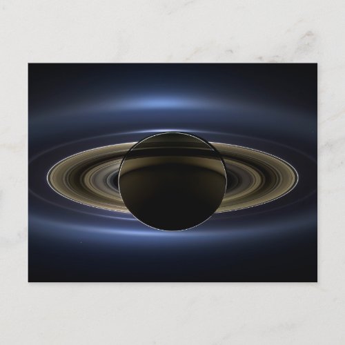 Mosaic Of The Saturn System Backlit By The Sun Postcard