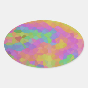 Mosaic Oil Slick Oval Sticker