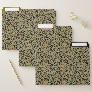 Mosaic olive brown green tile abstract camouflage file folder