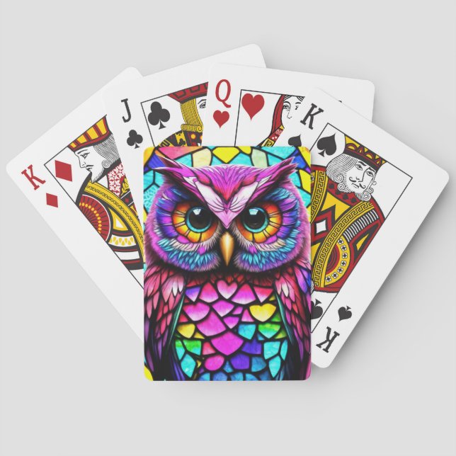 Mosaic owl poker cards (Back)