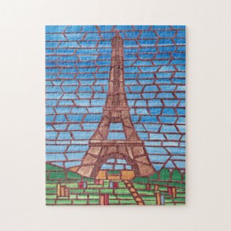 Mosaic Painting Eiffel Tower Jigsaw Puzzles