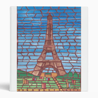 Mosaic Painting of Eiffel Tower Custom Binders