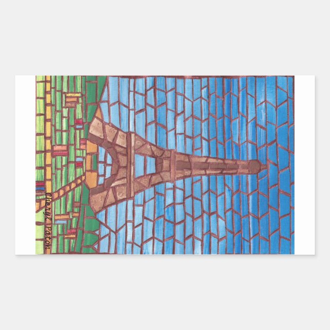 Mosaic Painting of Eiffel Tower Stickers (Front)