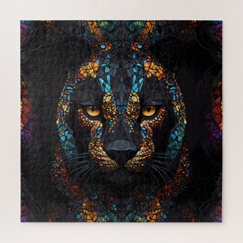 Mosaic Panther Art Jigsaw Puzzle