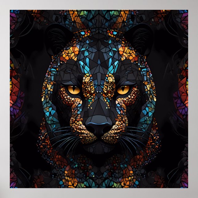 Mosaic Panther Art Poster (Front)