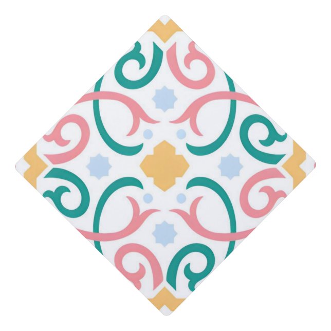 Mosaic/pastel/spring  graduation cap topper (Front)