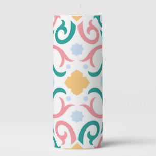 Mosaic/pastel/spring pillar candle
