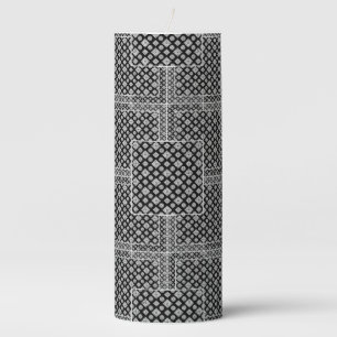 Mosaic Pattern 01.BW.b Pillar Candle