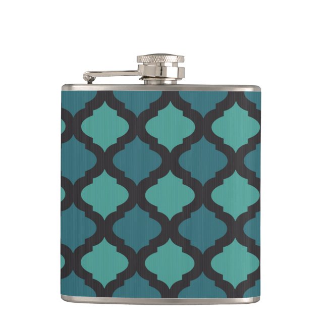Mosaic pattern in arab style hip flask (Front)
