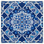 Mosaic Pattern in Indigo and Cobalt Blue Fabric