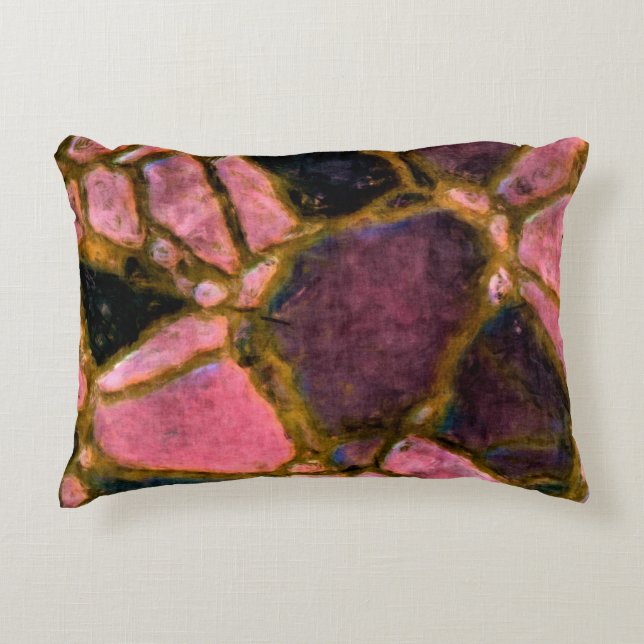 Mosaic pattern in purple plum accent pillow (Front)