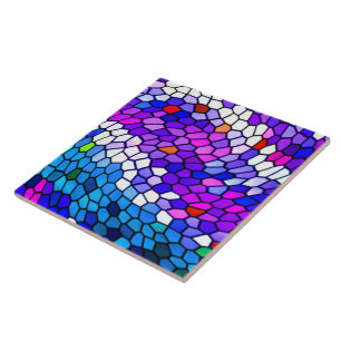 Mosaic Pattern Purple Blue Pink Ceramic Tile