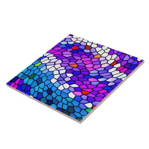 Mosaic Pattern Purple Blue Pink Ceramic Tile