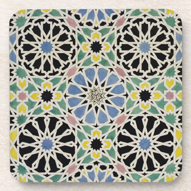Mosaic Pavement in the Alhambra, from 'The Arabian Drink Coaster (Front)