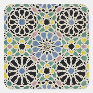 Mosaic Pavement in the Alhambra, from 'The Arabian Square Sticker