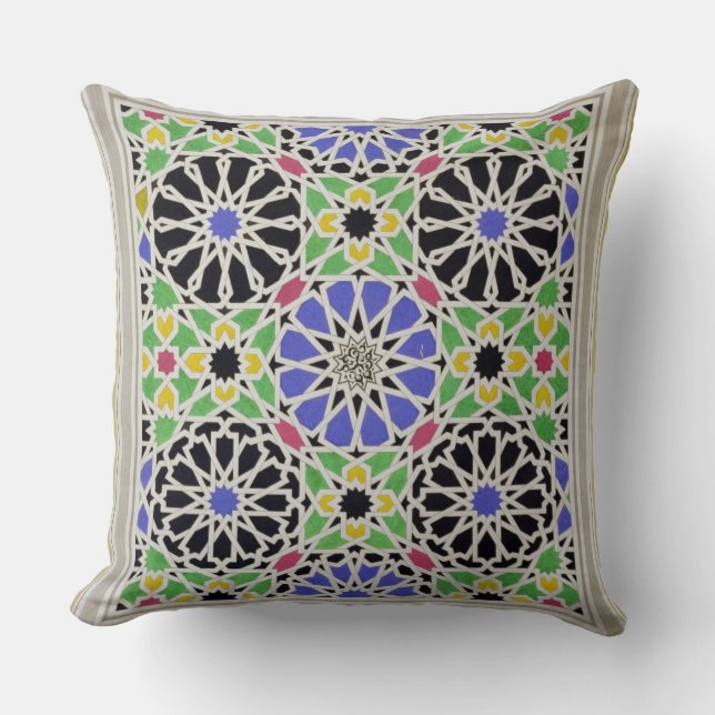 Mosaic pavement in the dressing room of the Sultan Throw Pillow (Front)