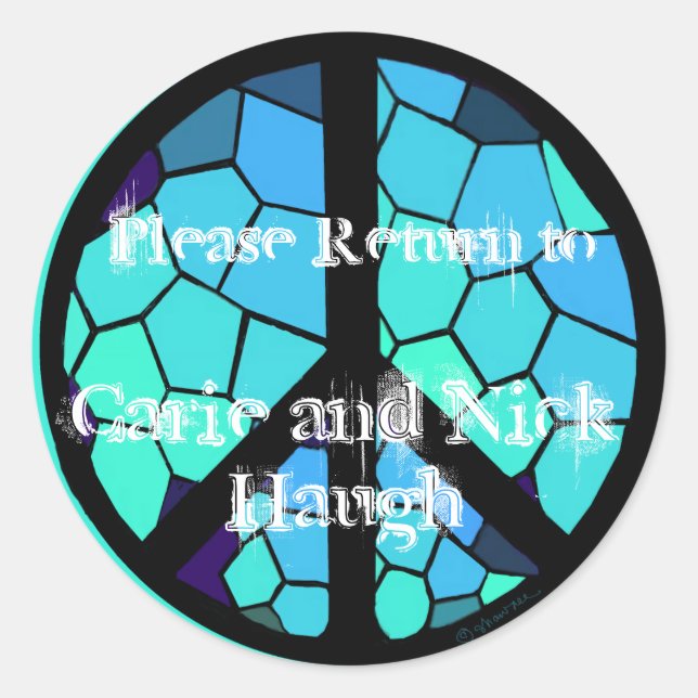 Mosaic Peace Symbol Bookplate (Front)