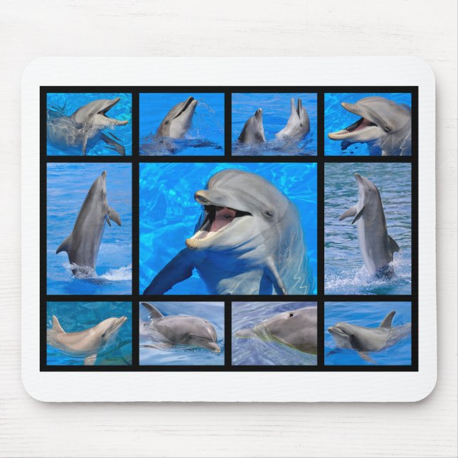 Mosaic photos of dolphins mouse pad (Front)