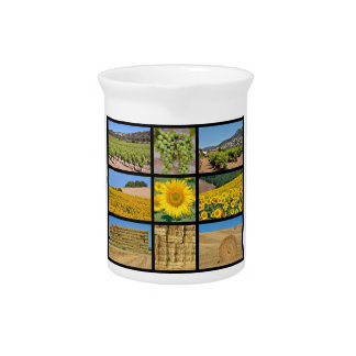 Mosaic photos of  farming beverage pitcher