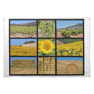 Mosaic photos of farming cloth placemat