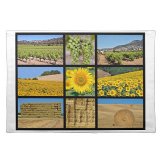 Mosaic photos of  farming cloth placemat