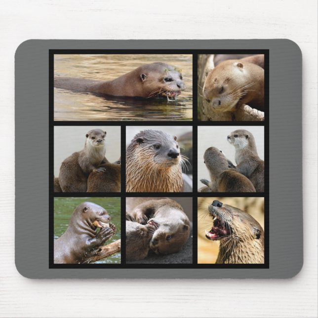 Mosaic photos of otters mouse pad (Front)
