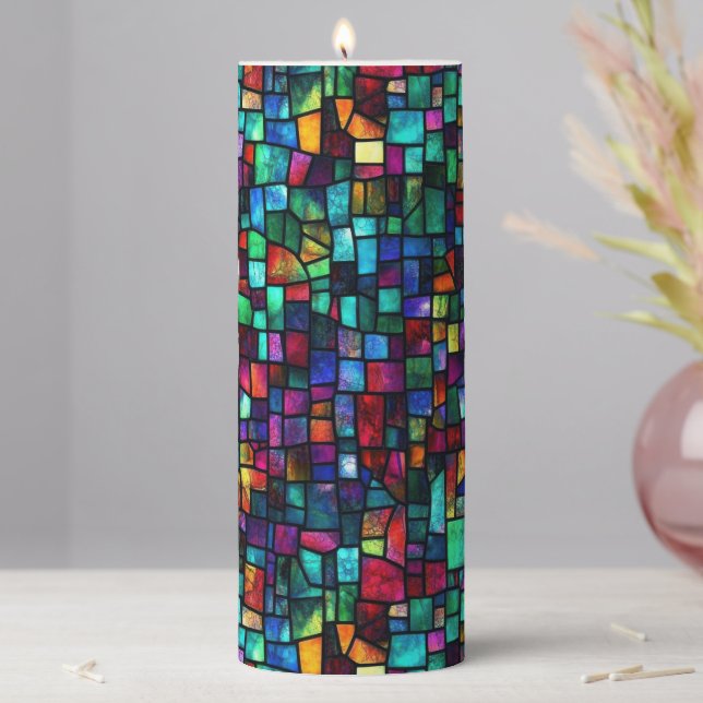 Mosaic Pillar Candle (In Situ)