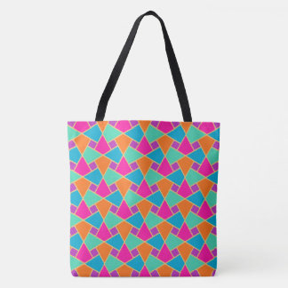 Mosaic Pink, Orange, Turquoise, Aqua, Gold-effect Tote Bag