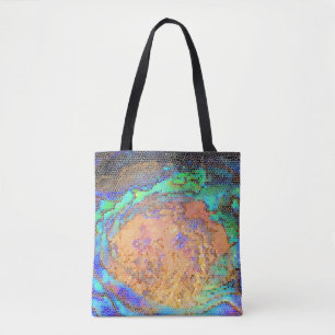 Mosaic Polished Abalone Shell Pattern Abstract Tote Bag
