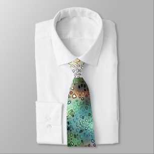Mosaic, polished shards over stained misty colored neck tie